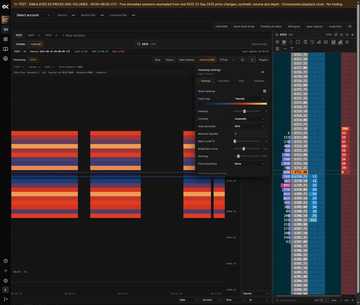 Palette and intensity controls